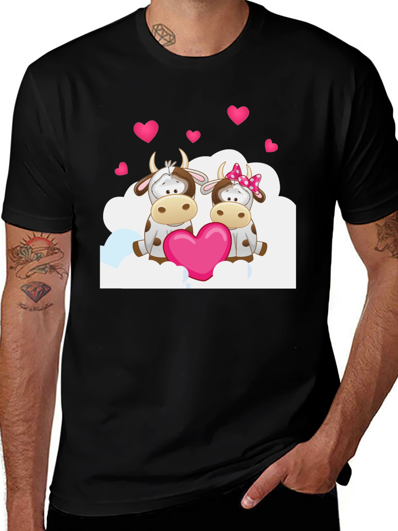 Cow Valentines Day Graphic T-Shirt