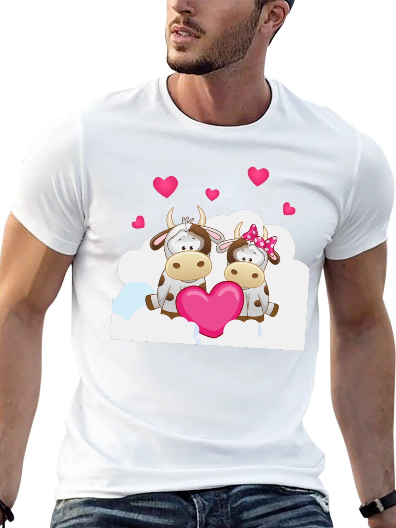 Cow Valentines Day Graphic T-Shirt