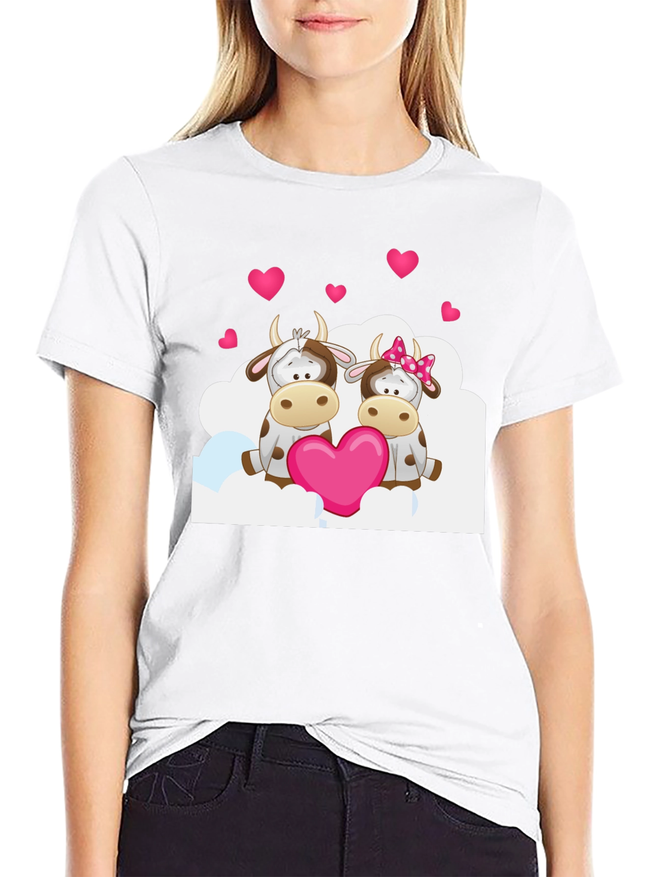 Cow Valentines Day Graphic T-Shirt