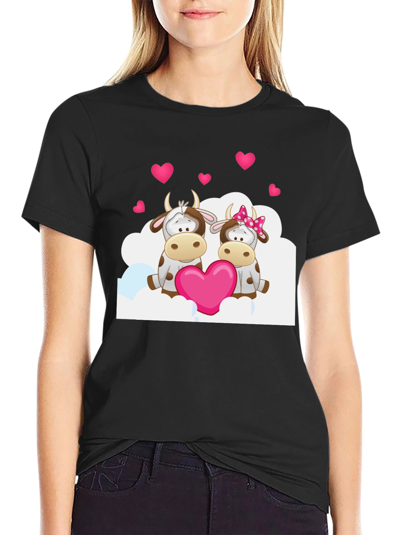 Cow Valentines Day Graphic T-Shirt