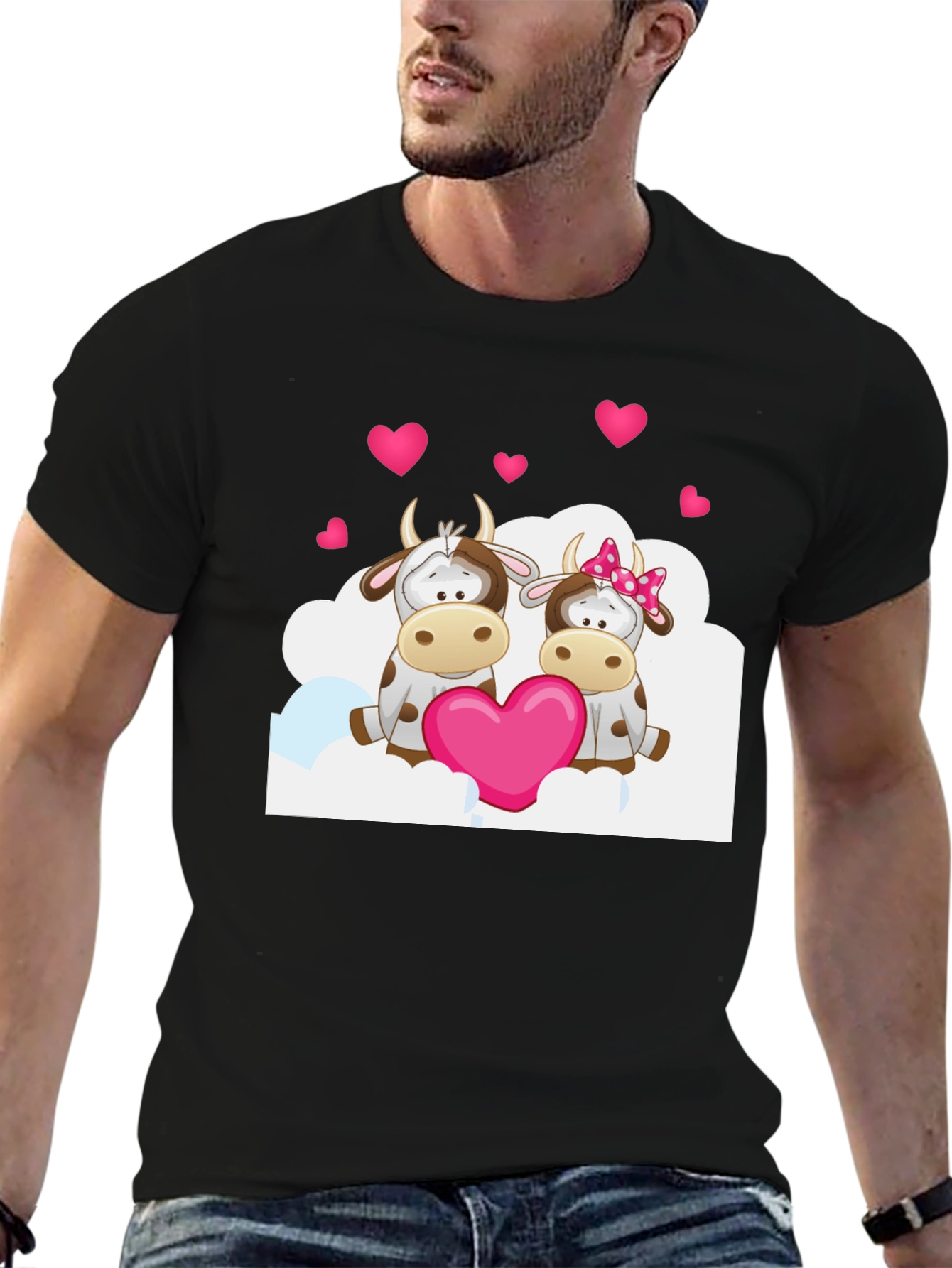 Cow Valentines Day Graphic T-Shirt