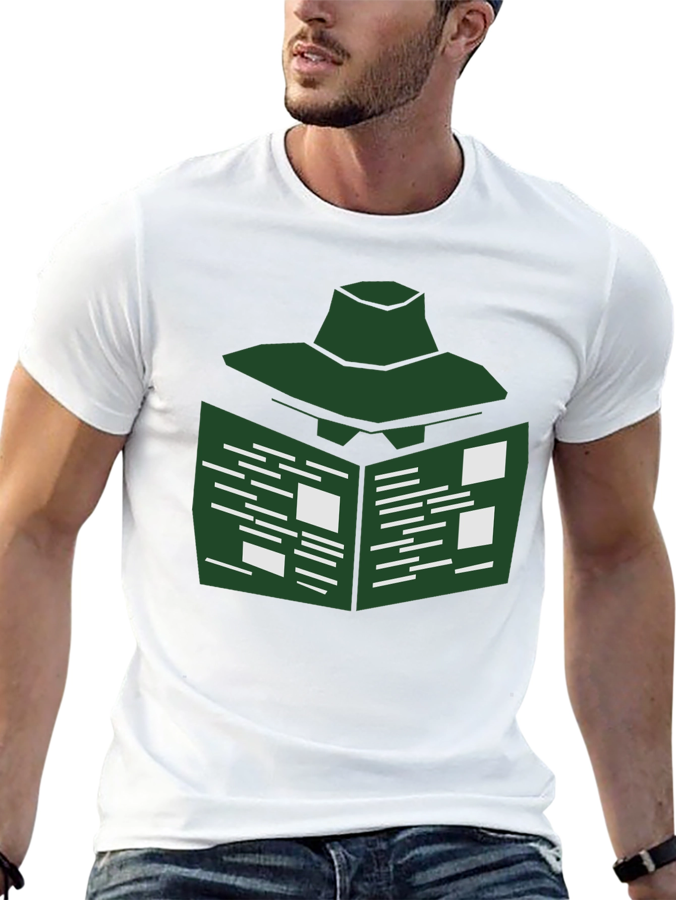 Abstract Green Book T-Shirt - Modern Design