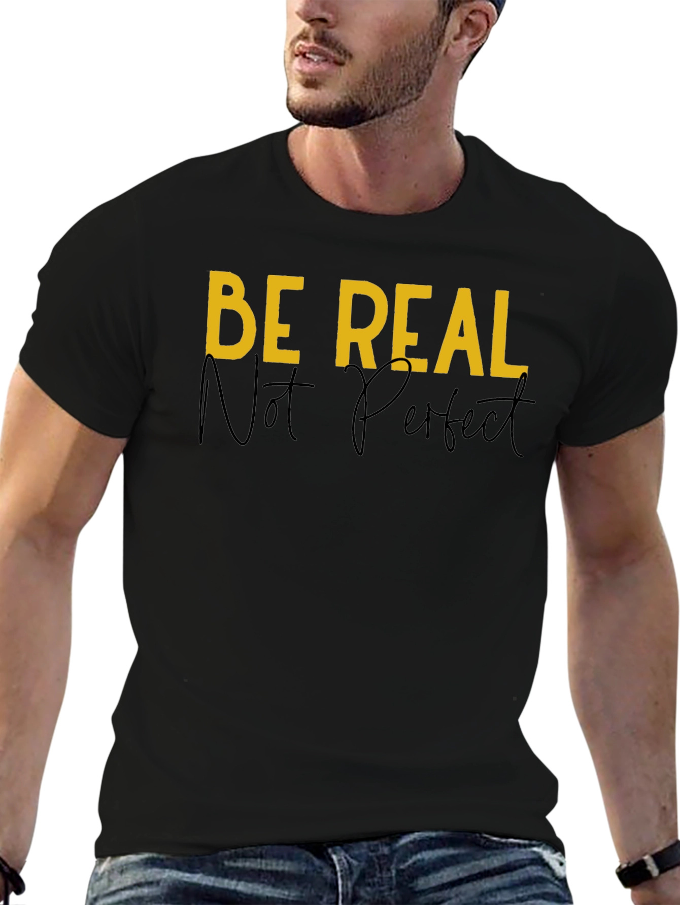 Be Real Graphic Tee - Black Casual T-Shirt