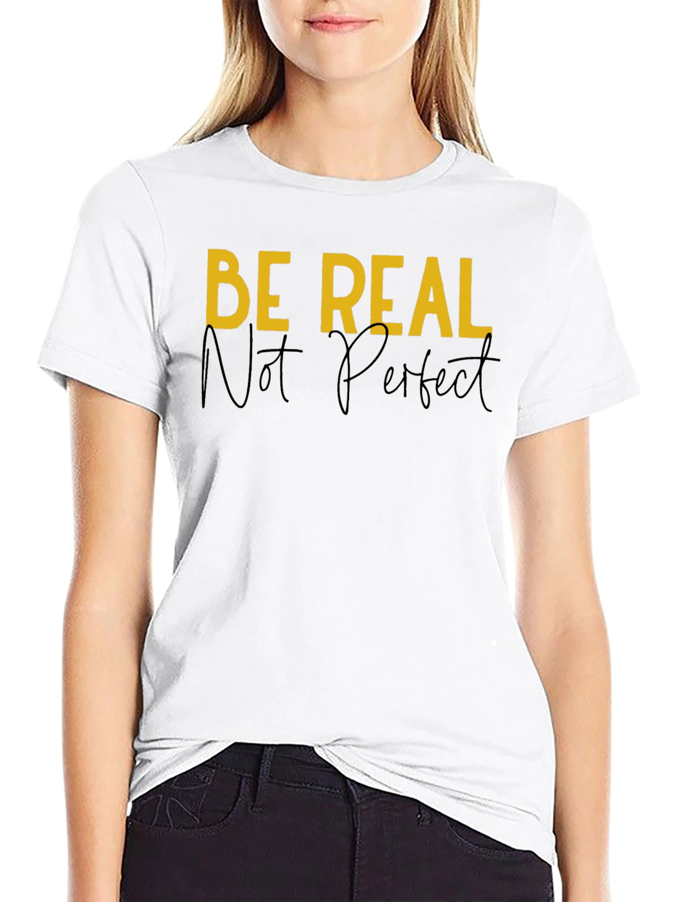 Be Real Graphic Tee - Black Casual T-Shirt