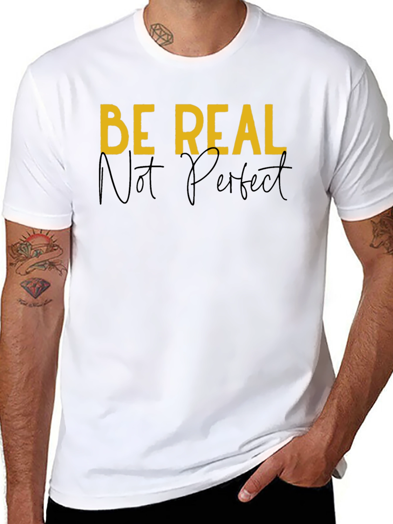Be Real Graphic Tee - Black Casual T-Shirt