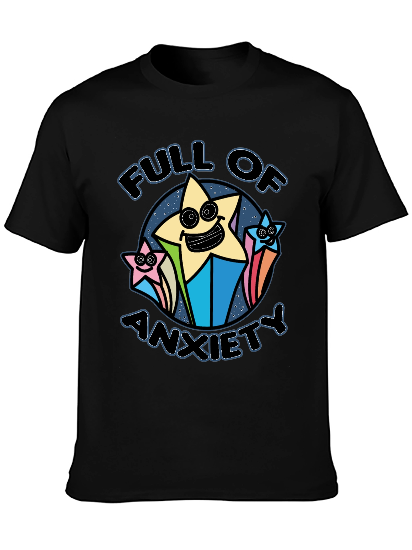 Full of Anxiety Graphic T-Shirt - Black