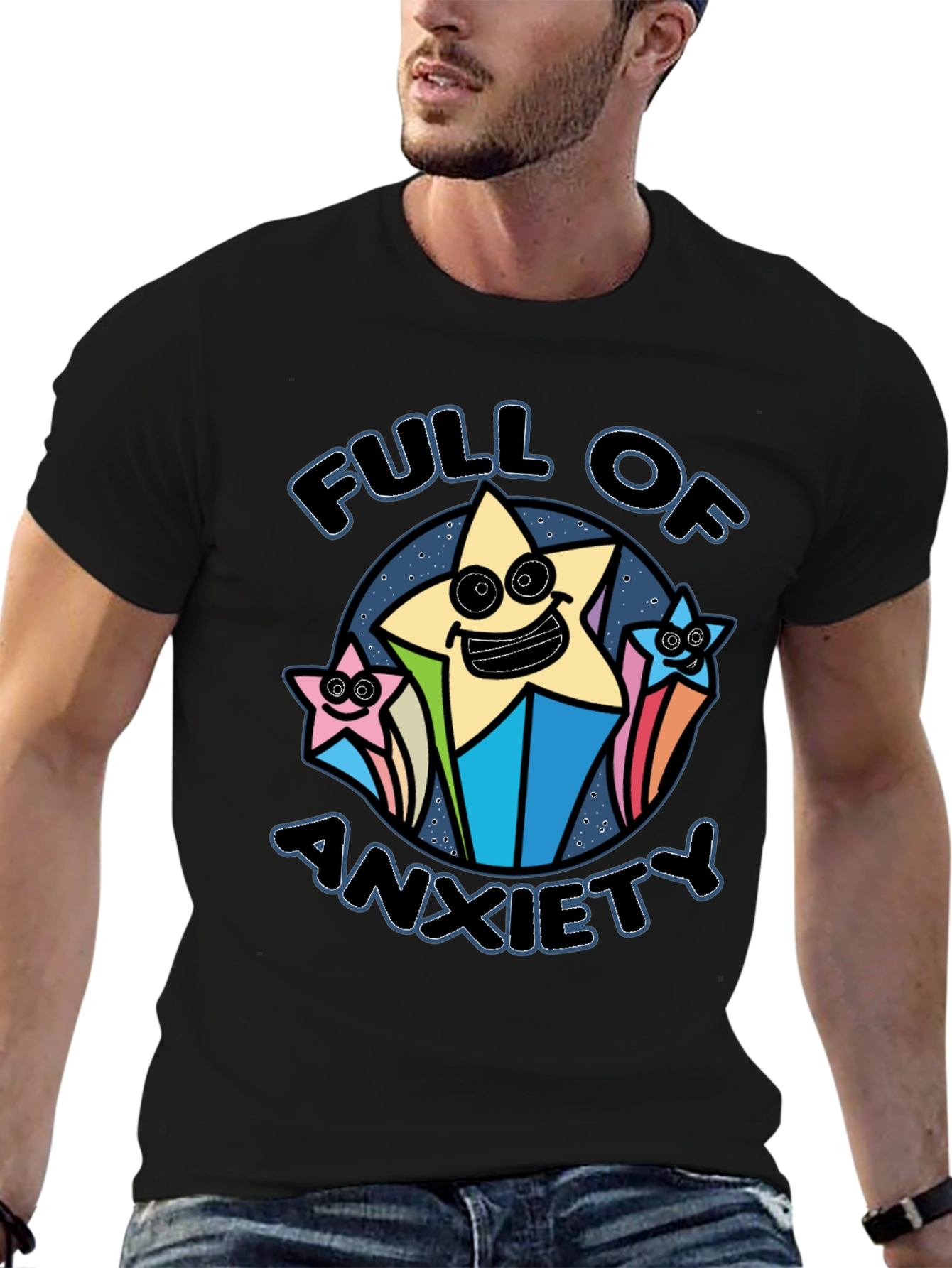 Full of Anxiety Graphic T-Shirt - Black