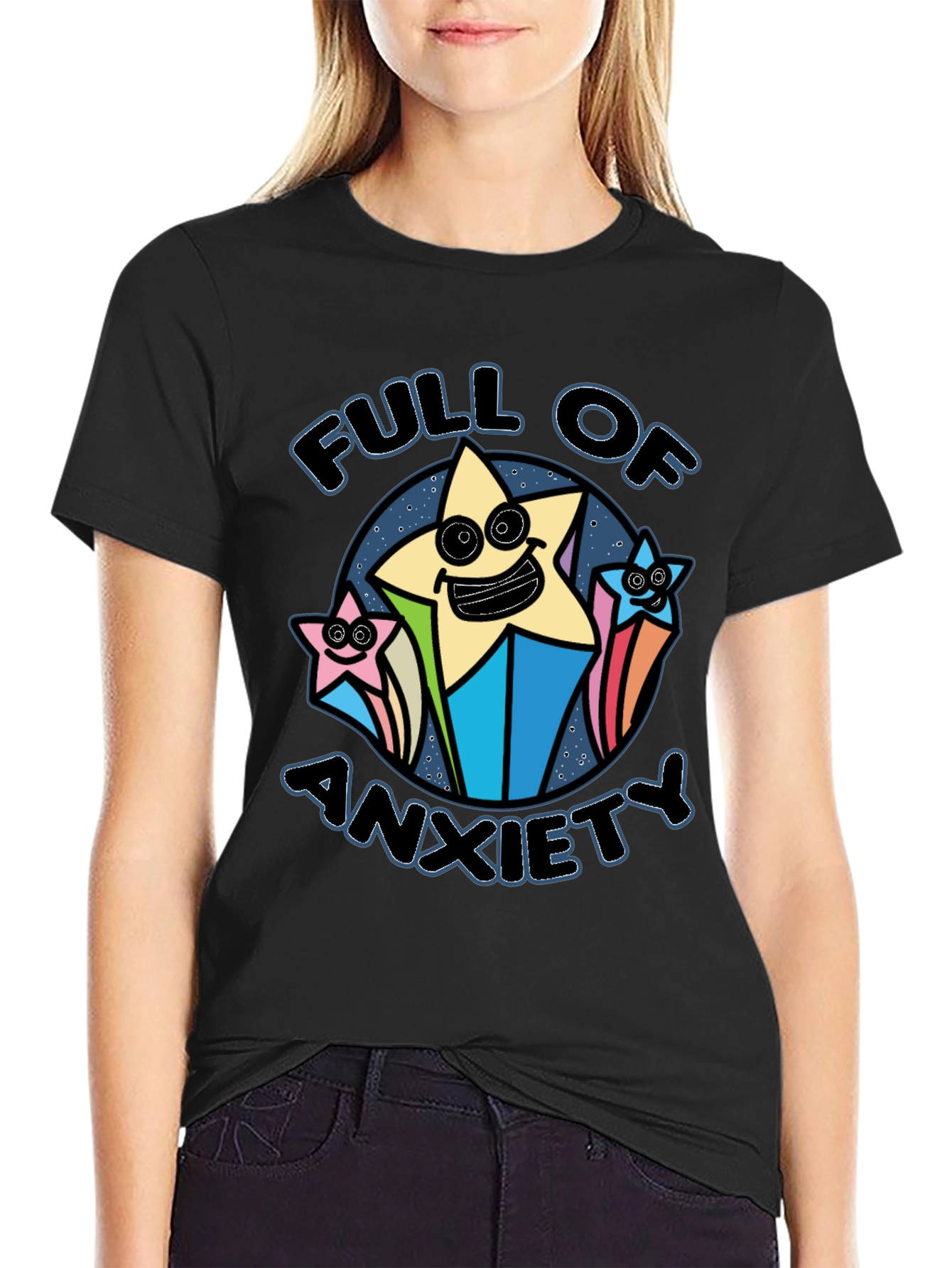 Full of Anxiety Graphic T-Shirt - Black