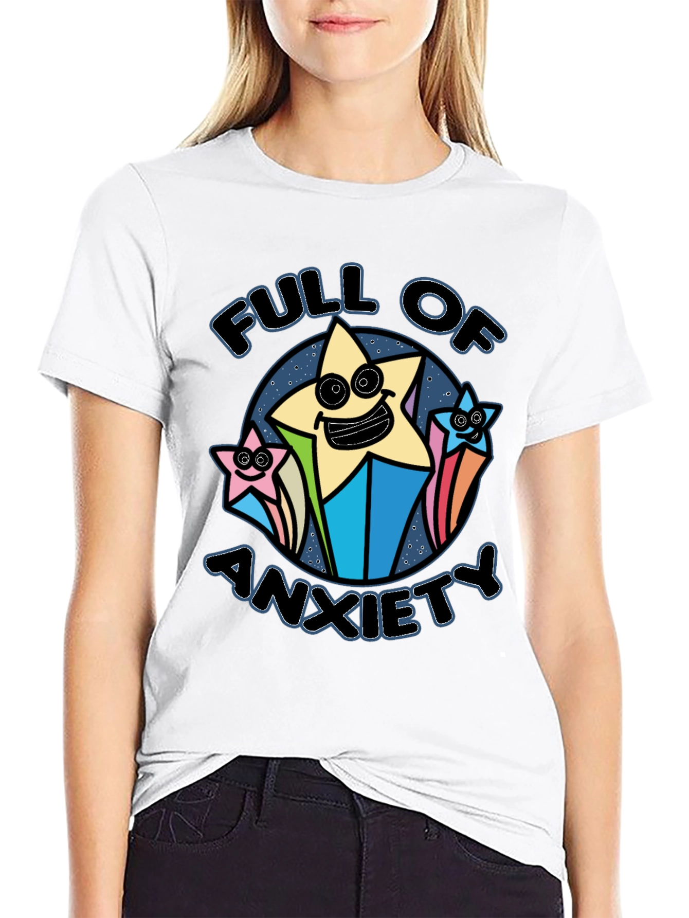 Full of Anxiety Graphic T-Shirt - Black