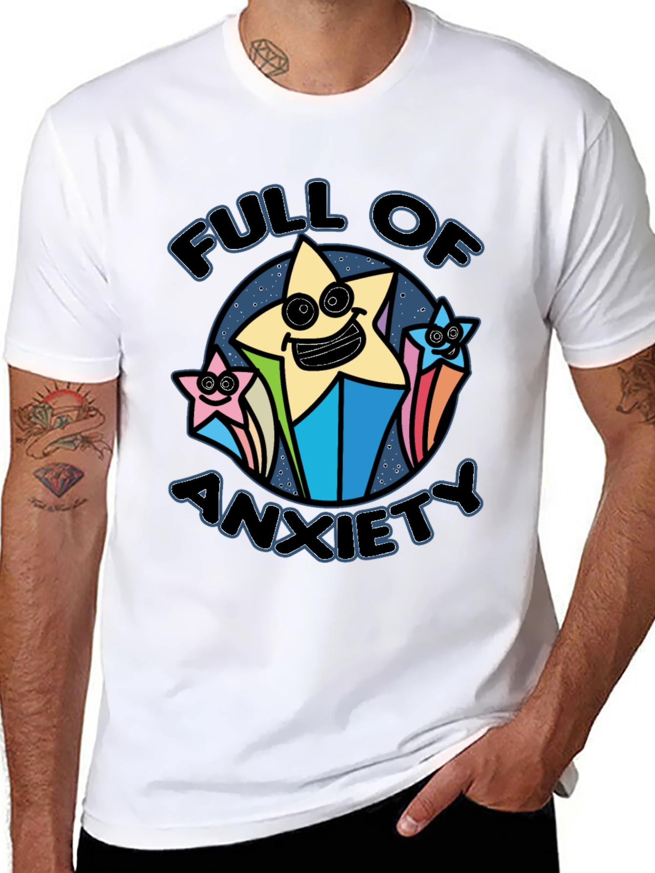Full of Anxiety Graphic T-Shirt - Black