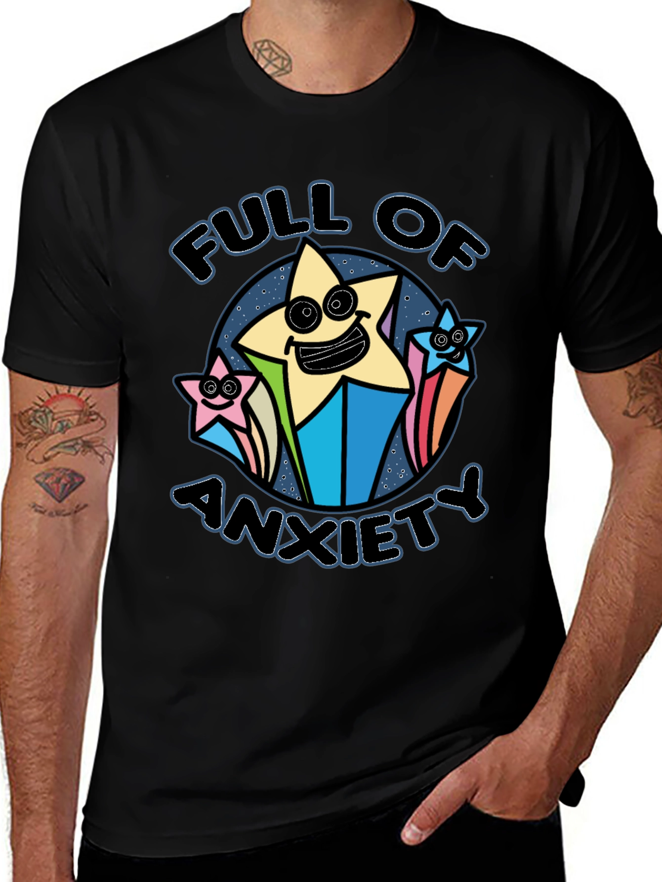 Full of Anxiety Graphic T-Shirt - Black