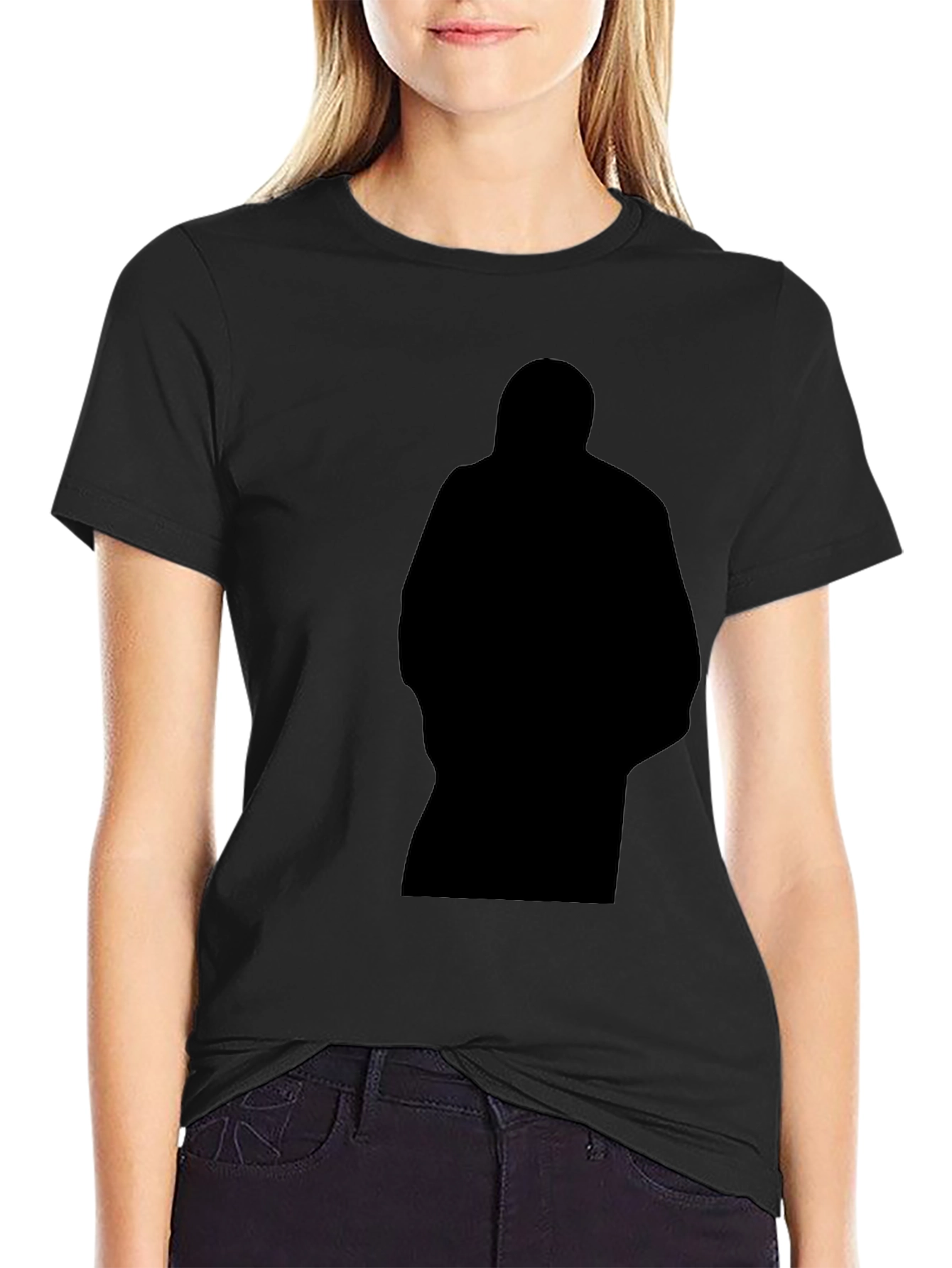 Mens Black Graphic T-Shirt - Silhouette Design