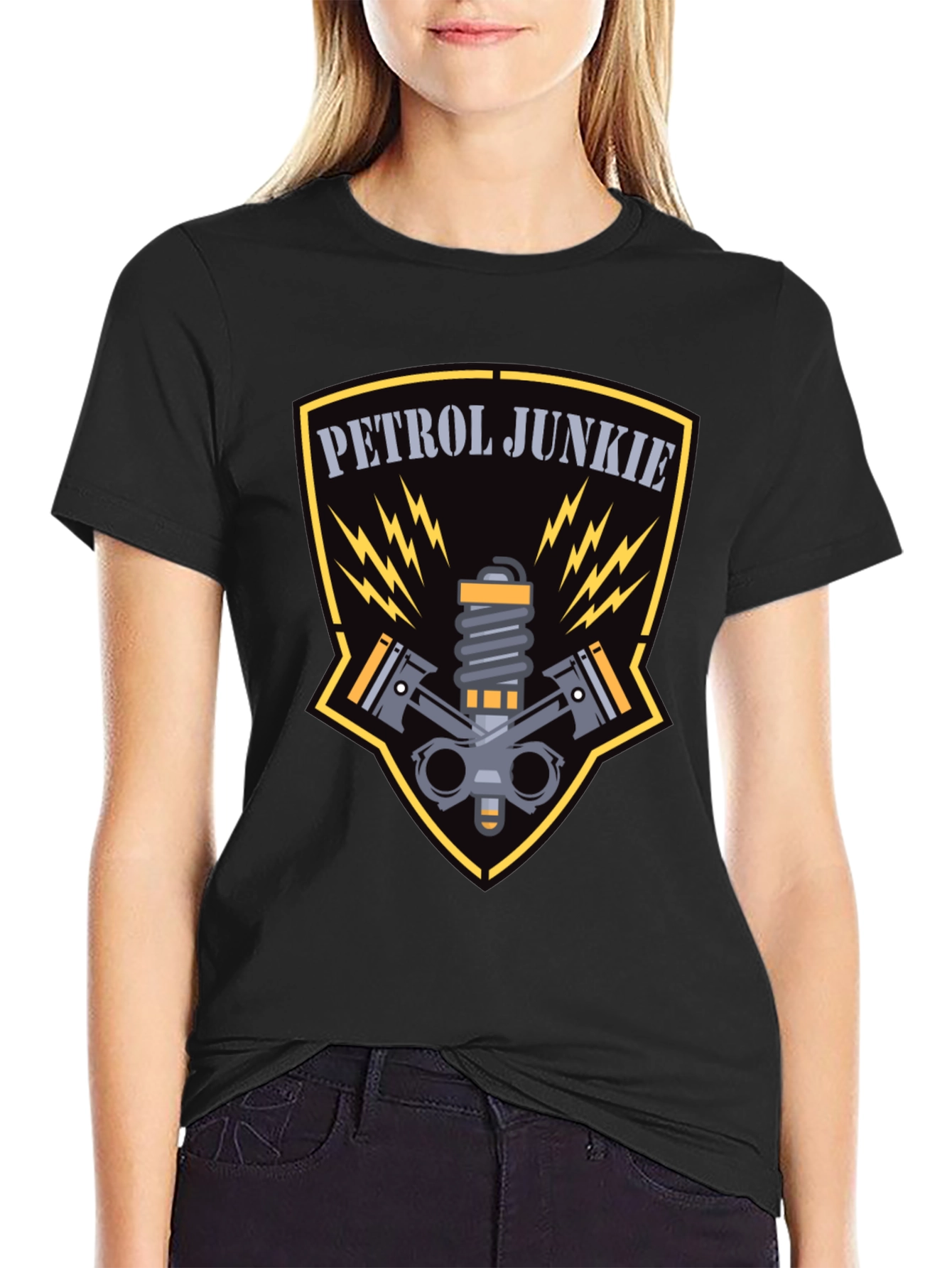 Petrol Junkie Graphic Tee - Black Cotton T-Shirt