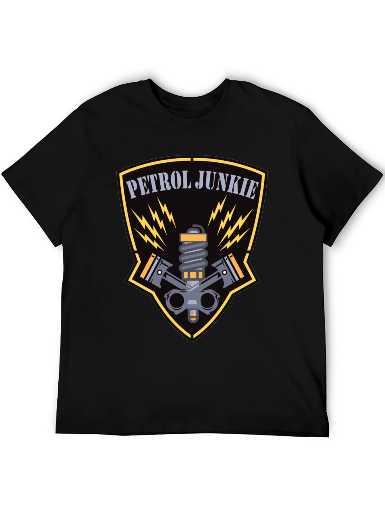 Petrol Junkie Graphic Tee - Black Cotton T-Shirt
