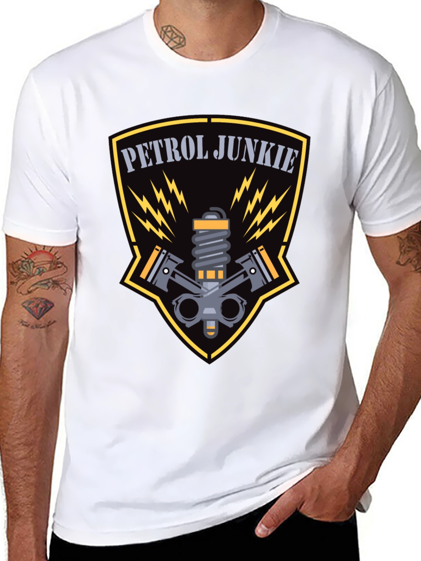 Petrol Junkie Graphic Tee - Black Cotton T-Shirt