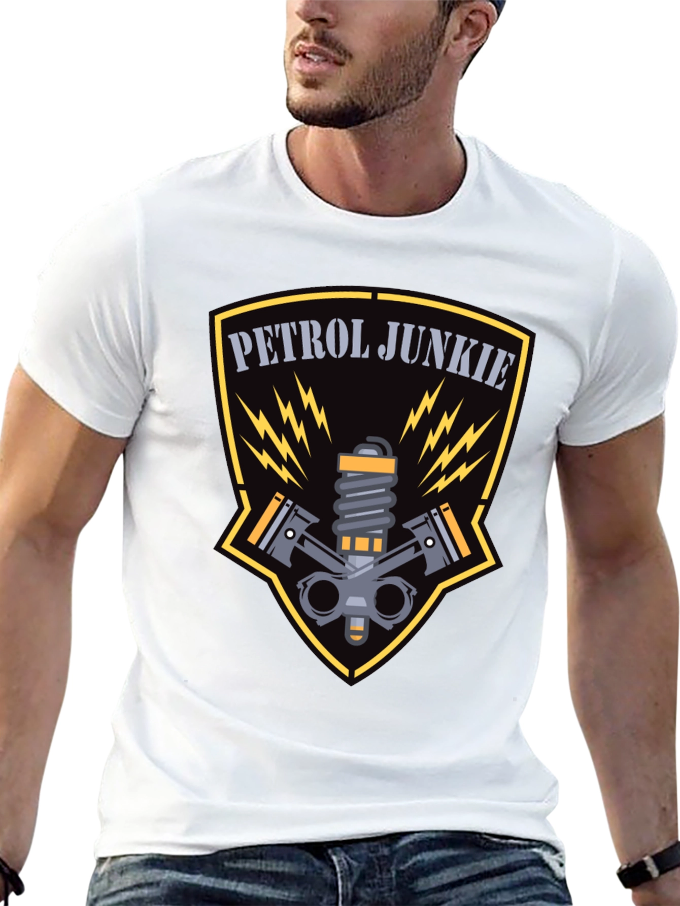 Petrol Junkie Graphic Tee - Black Cotton T-Shirt