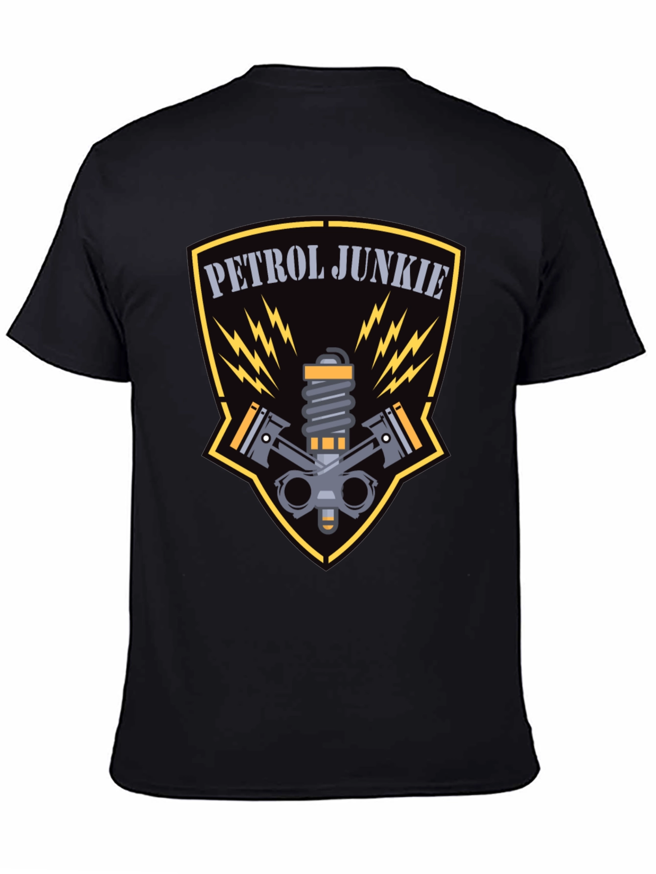 Petrol Junkie Graphic Tee - Black Cotton T-Shirt