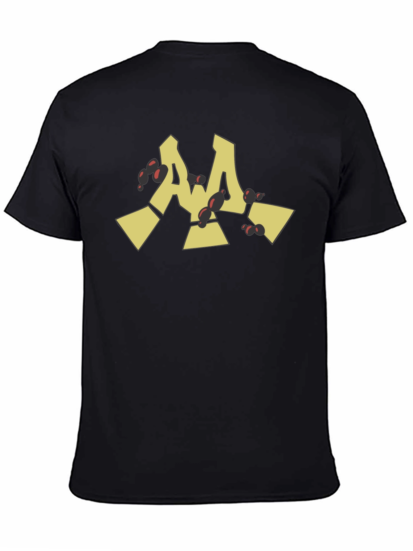 Graphic Print Mens Black Casual T-Shirt