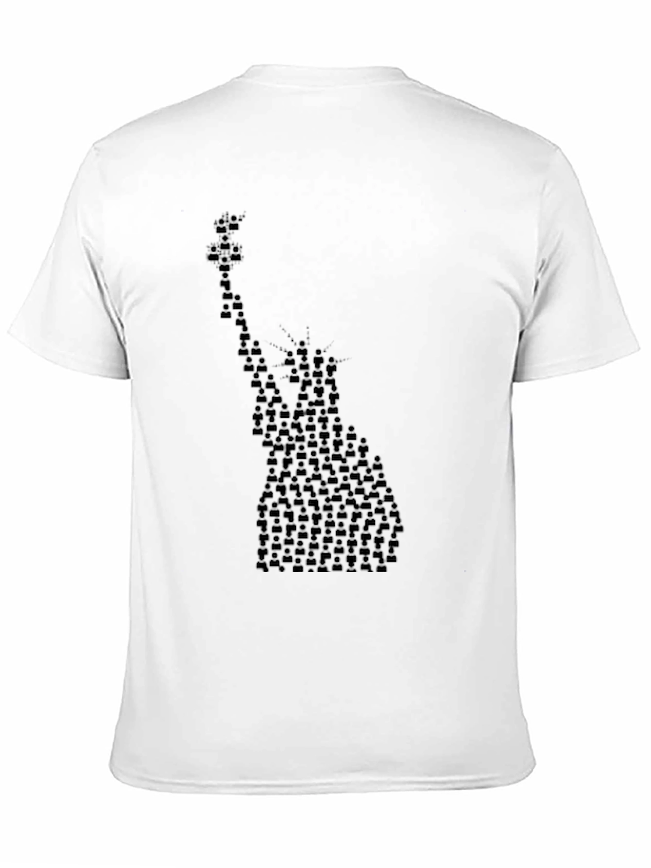 Statue of Liberty Crowd Graphic Black T-Shirt