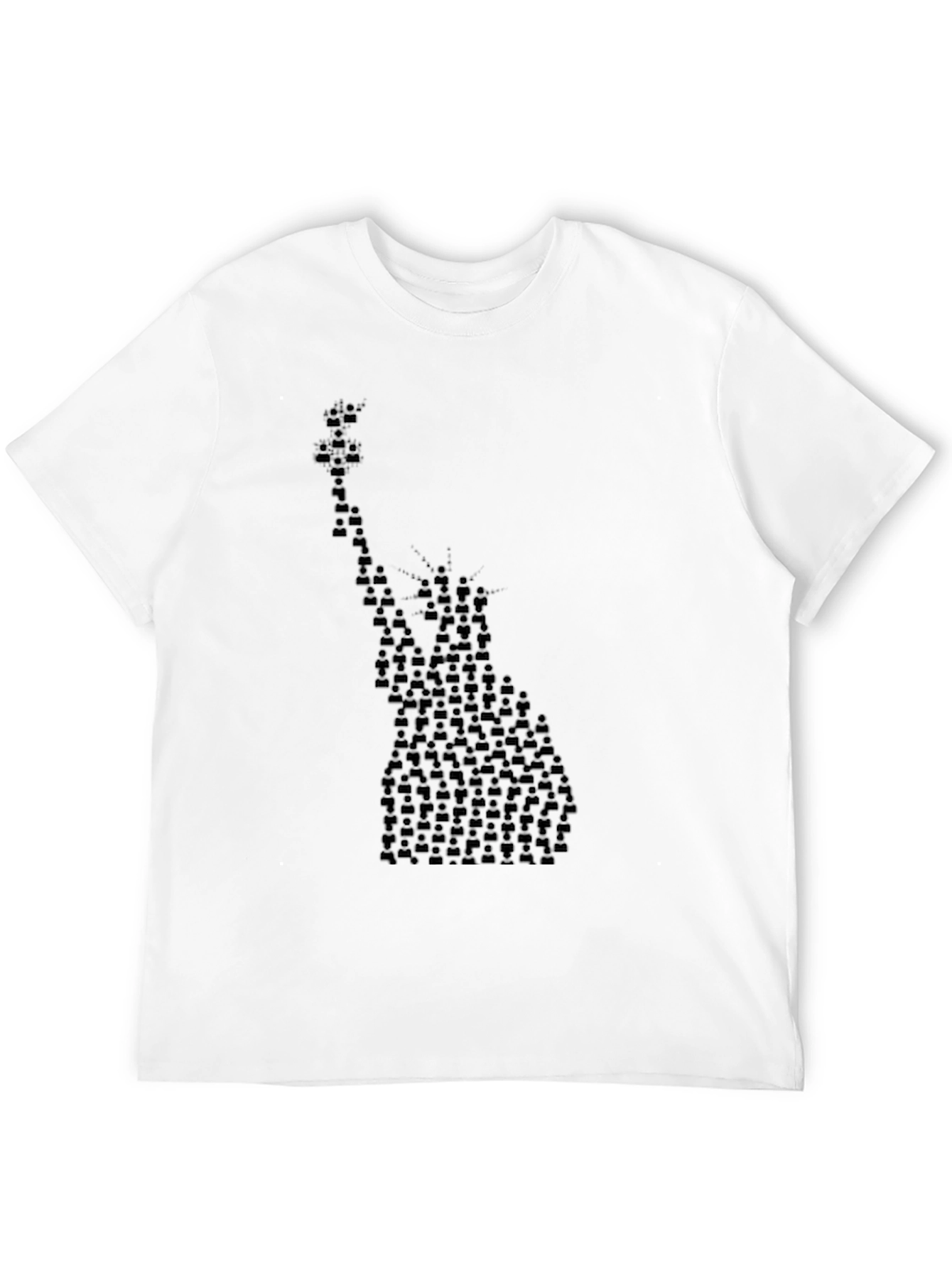 Statue of Liberty Crowd Graphic Black T-Shirt