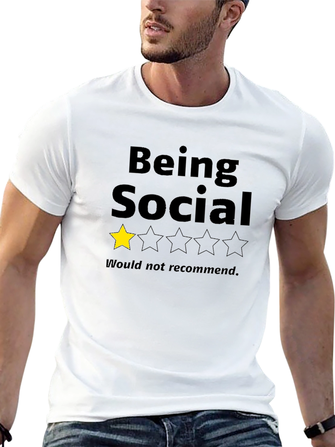 Being Social: One Star Black T-Shirt