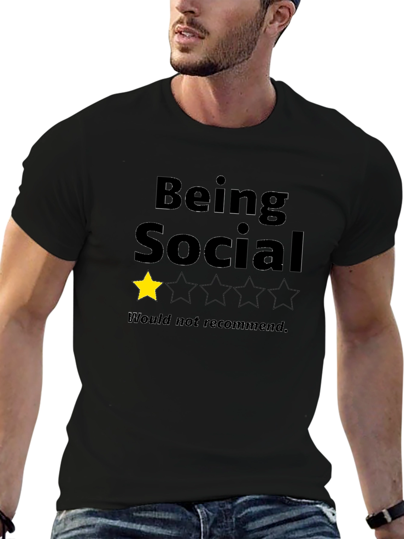 Being Social: One Star Black T-Shirt