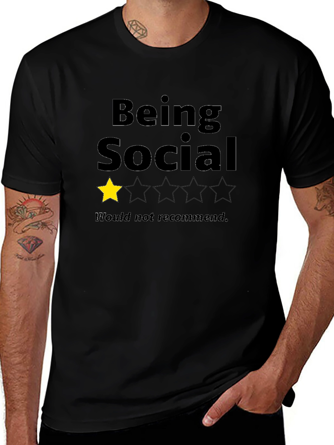Being Social: One Star Black T-Shirt
