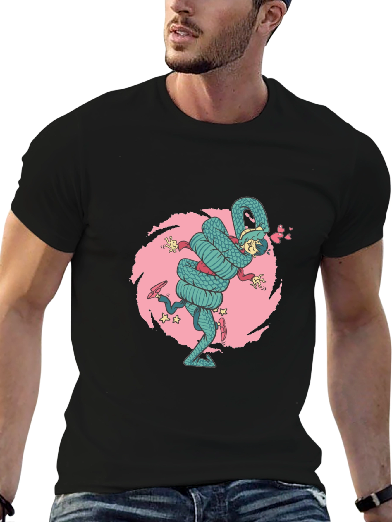 Snake Hug T-Shirt - Quirky Graphic Tee