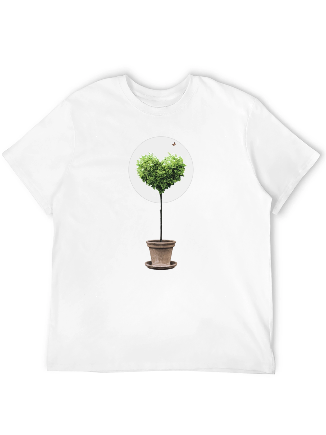 Heart Tree Graphic Tee - Black Cotton T-Shirt