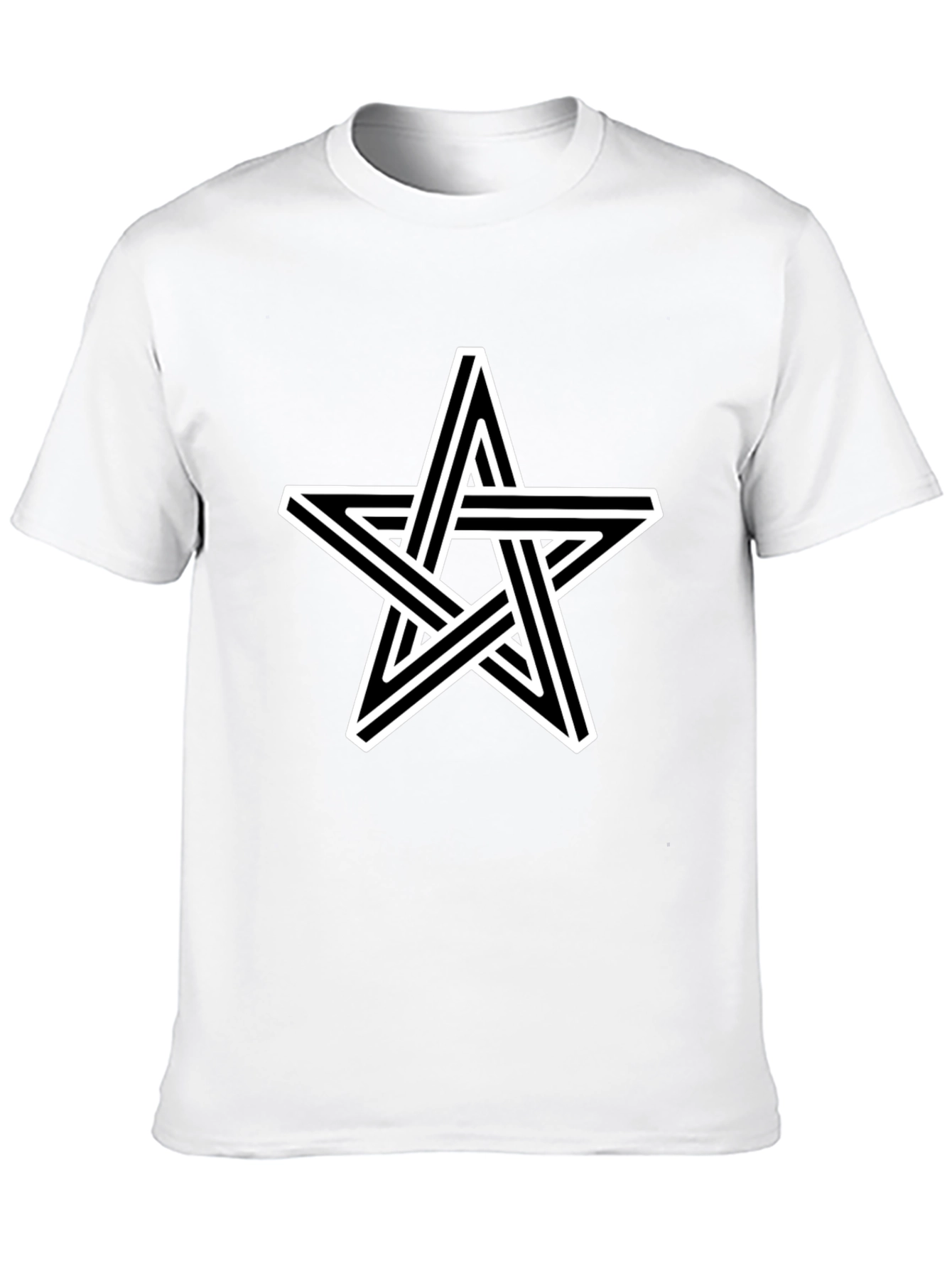 Optical Illusion Star Graphic Tee - Black
