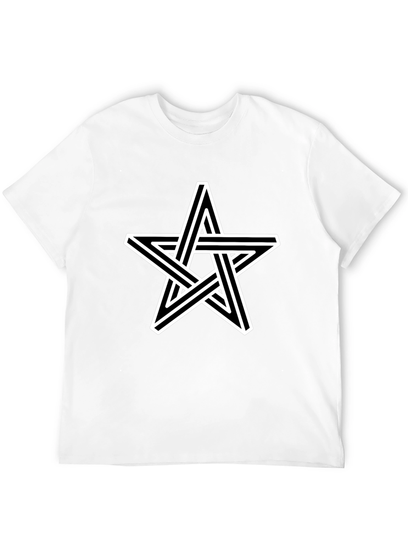 Optical Illusion Star Graphic Tee - Black