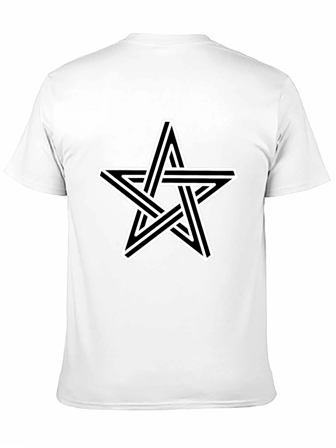 Optical Illusion Star Graphic Tee - Black