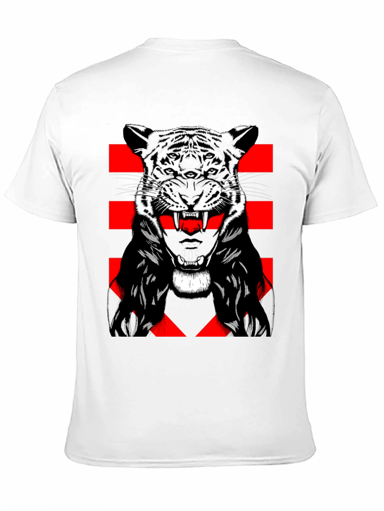 Tiger Graphic Print Mens Black T-Shirt