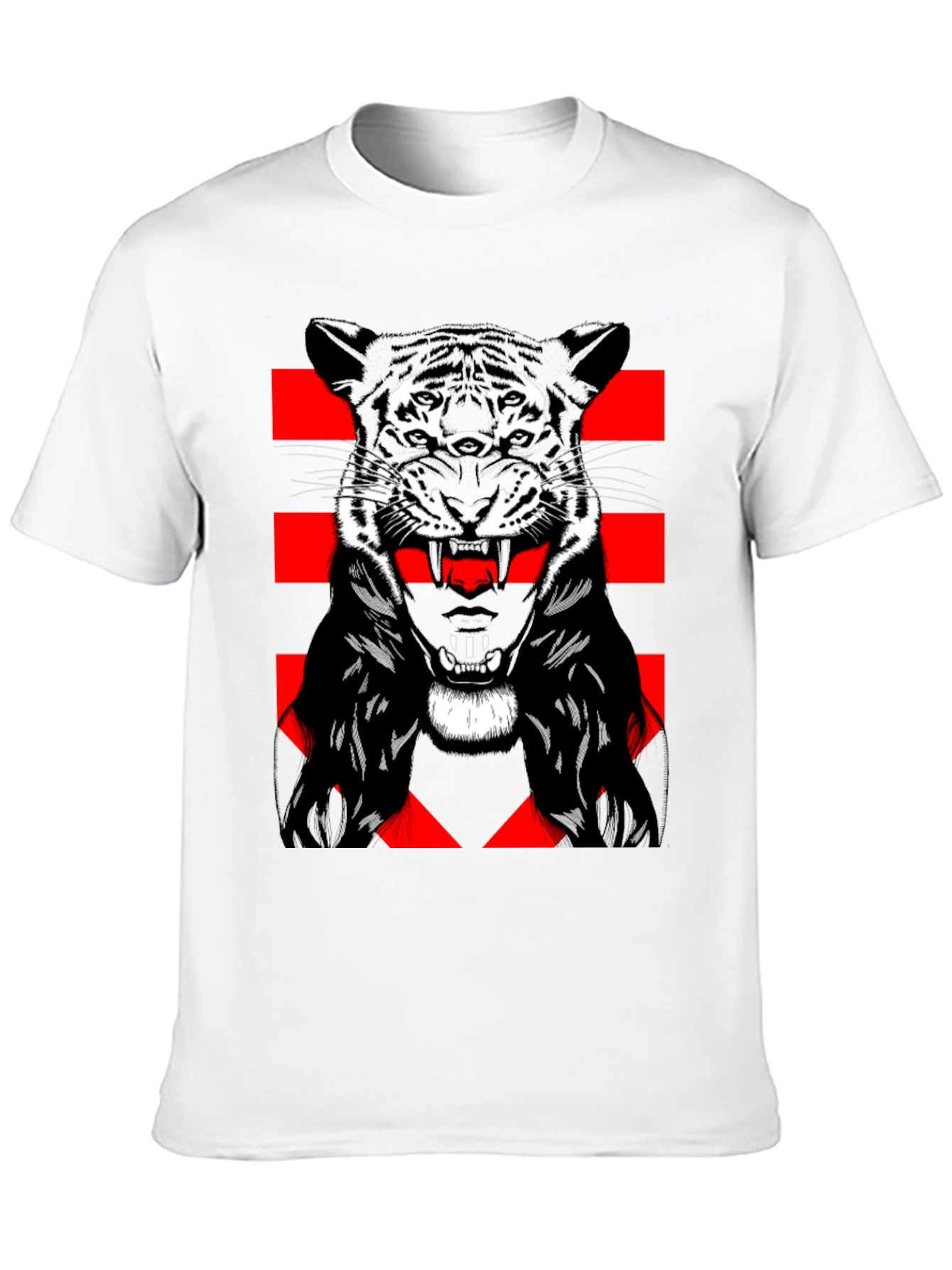 Tiger Graphic Print Mens Black T-Shirt