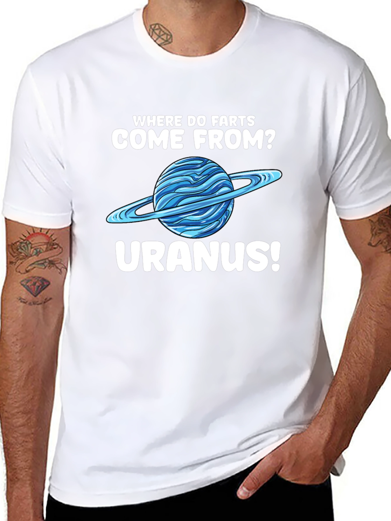 Uranus Humor Graphic T-Shirt Funny Space Joke Tee