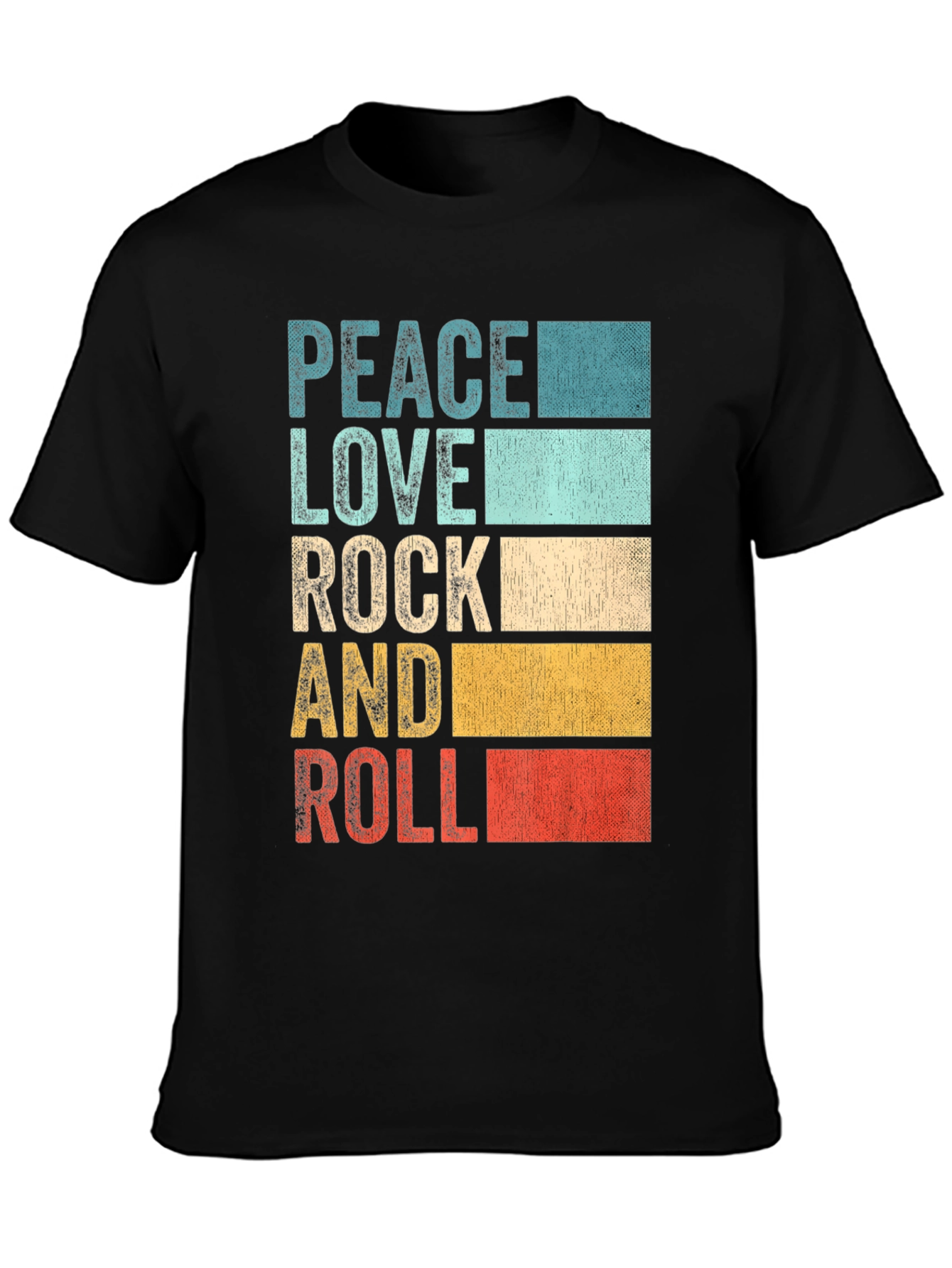Peace Love Rock and Roll Retro T-Shirt