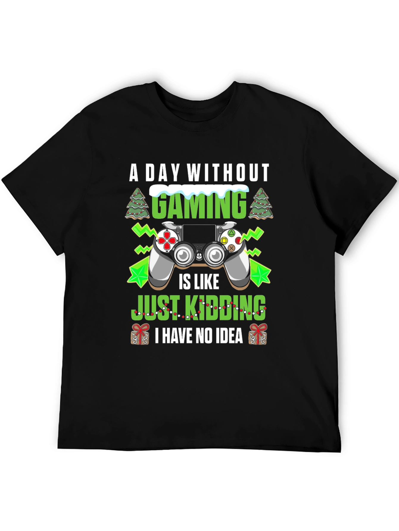A Day Without Gaming Black Graphic Tee