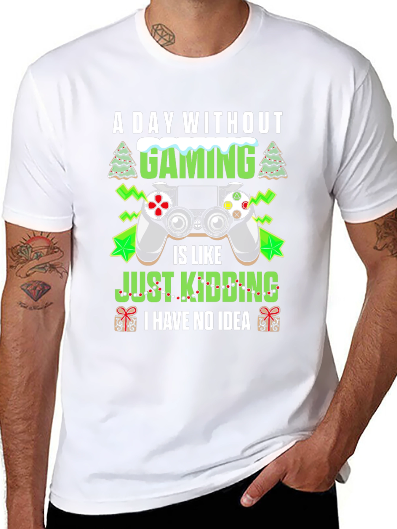 A Day Without Gaming Black Graphic Tee