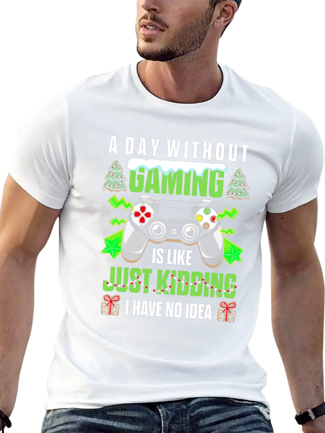 A Day Without Gaming Black Graphic Tee