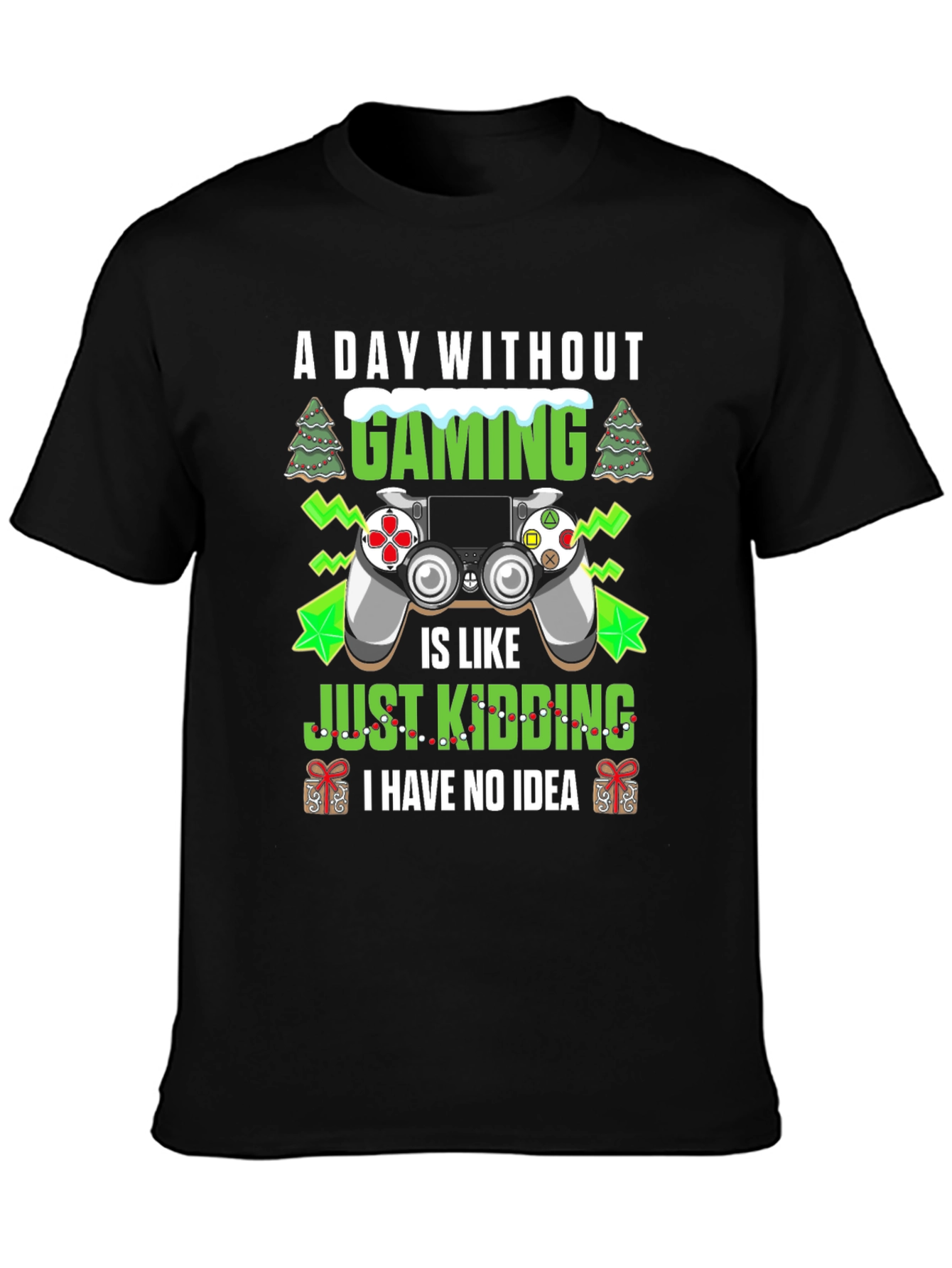 A Day Without Gaming Black Graphic Tee