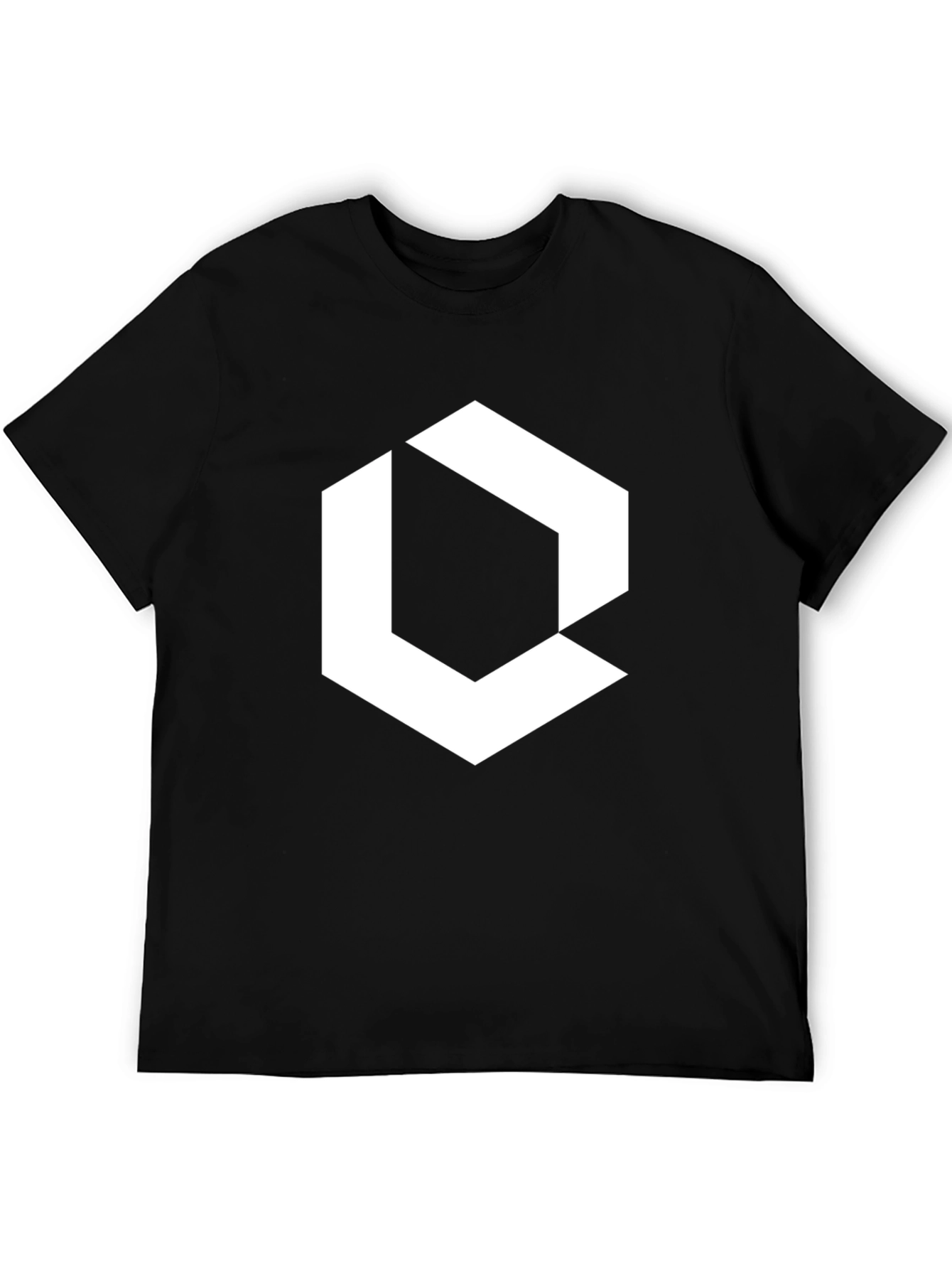 Geometric Graphic Print Black T-Shirt