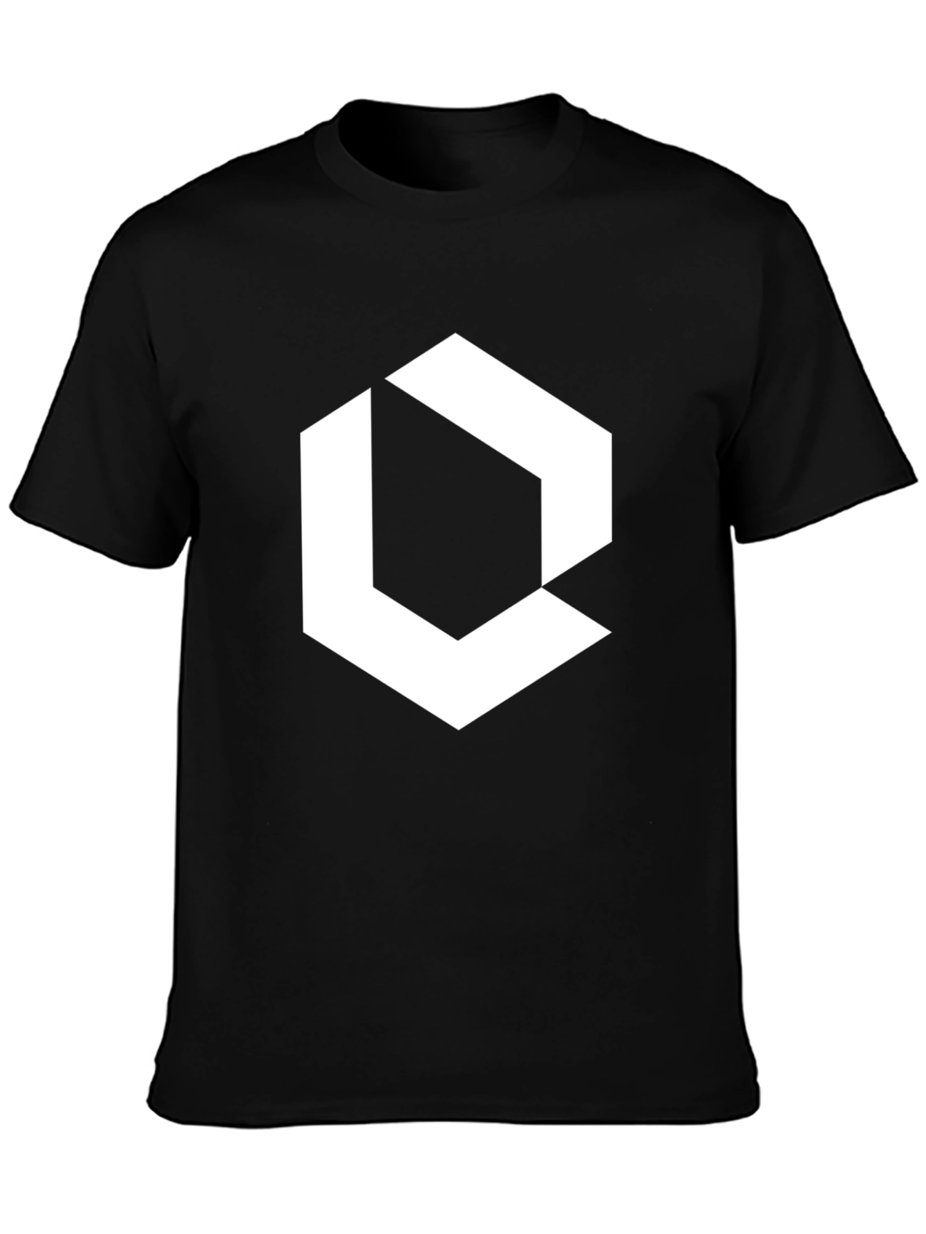 Geometric Graphic Print Black T-Shirt