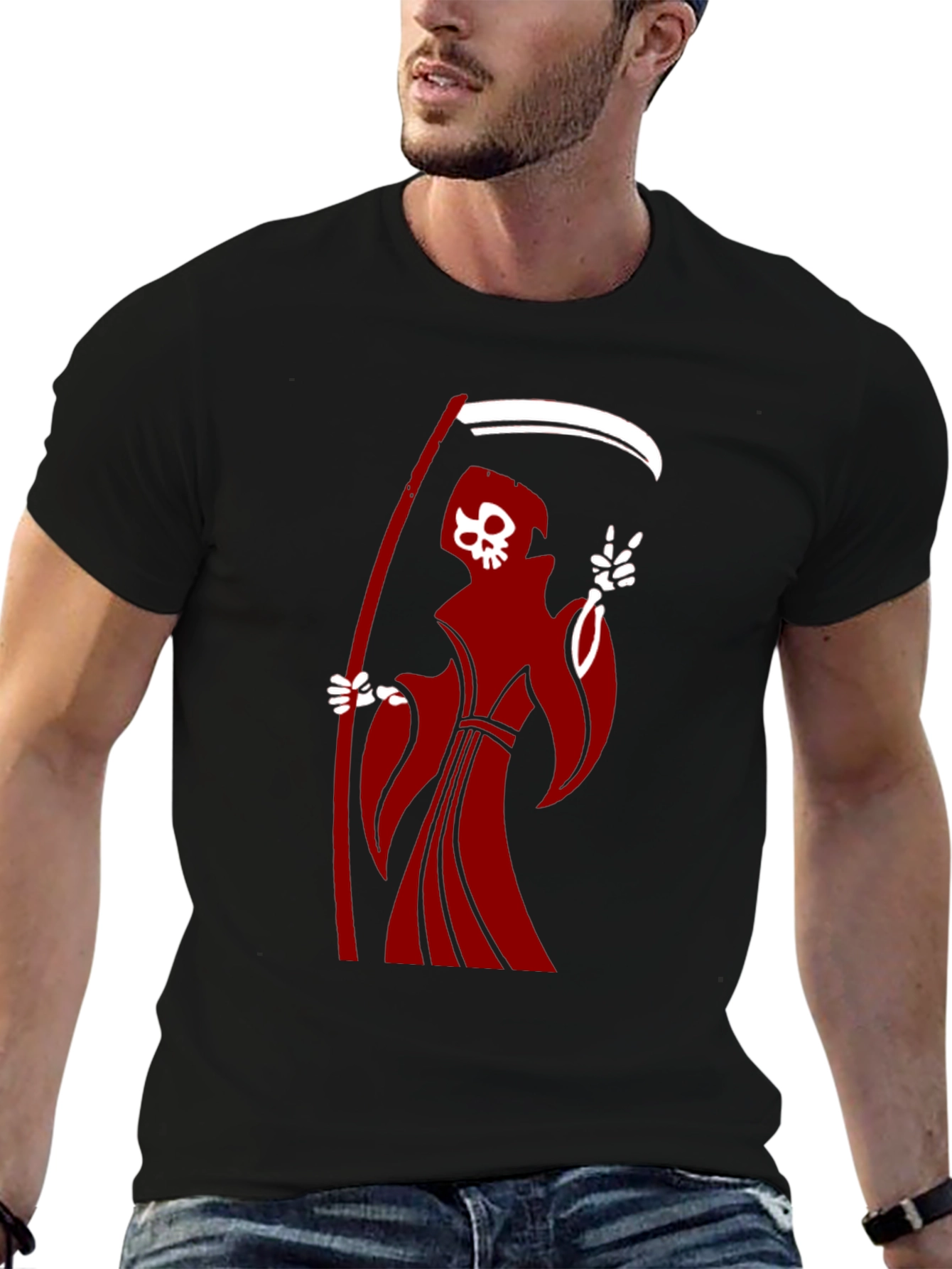 Grim Reaper Graphic T-Shirt - Black