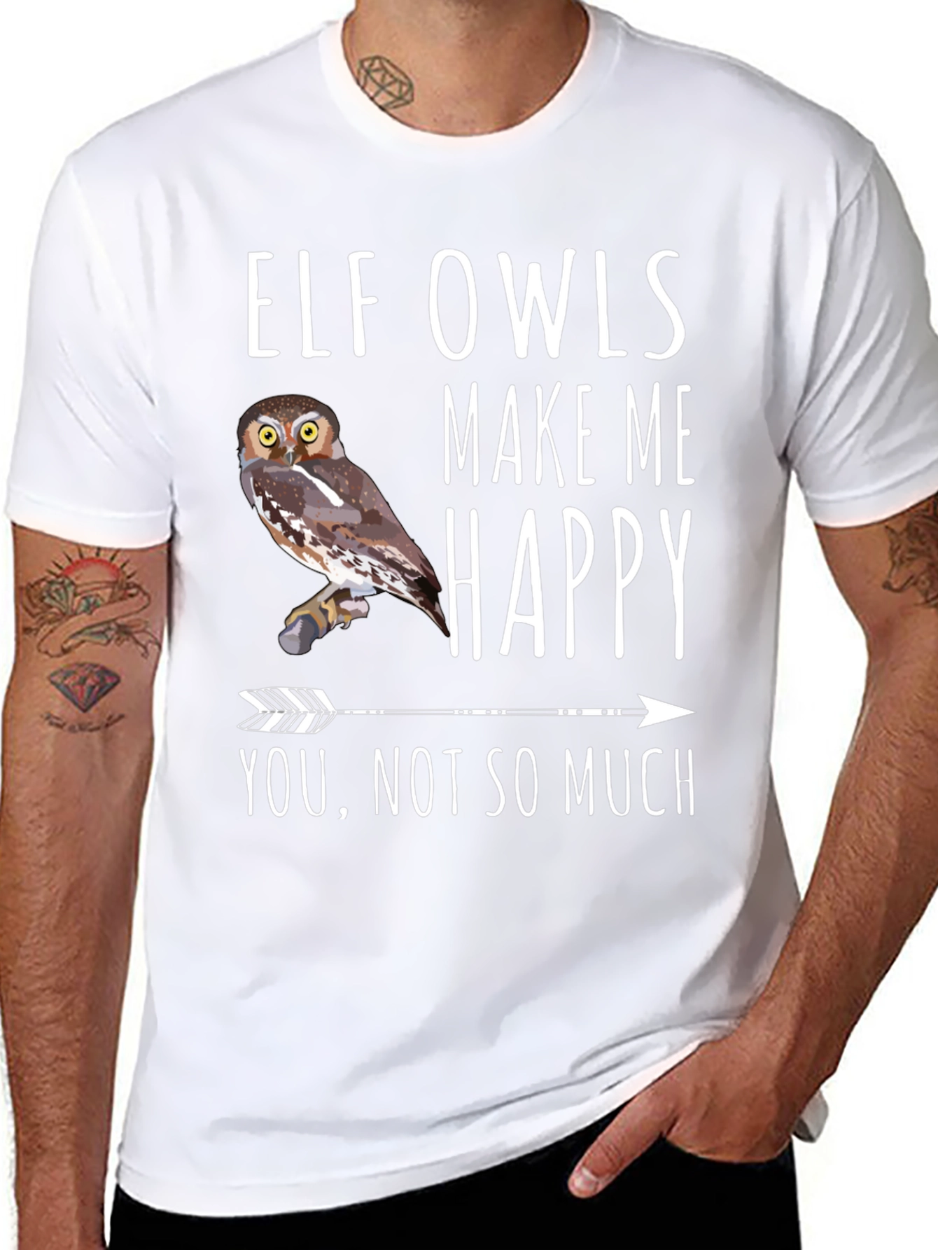 Elf Owls Make Me Happy T-Shirt