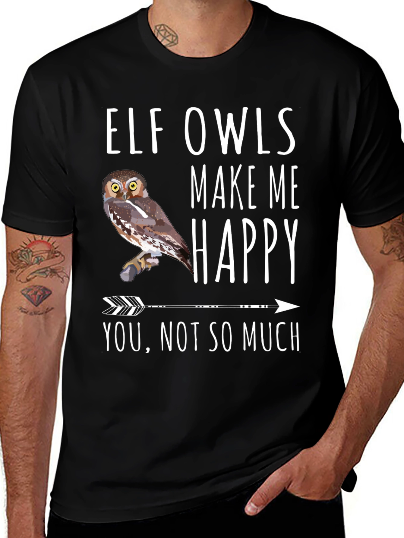 Elf Owls Make Me Happy T-Shirt