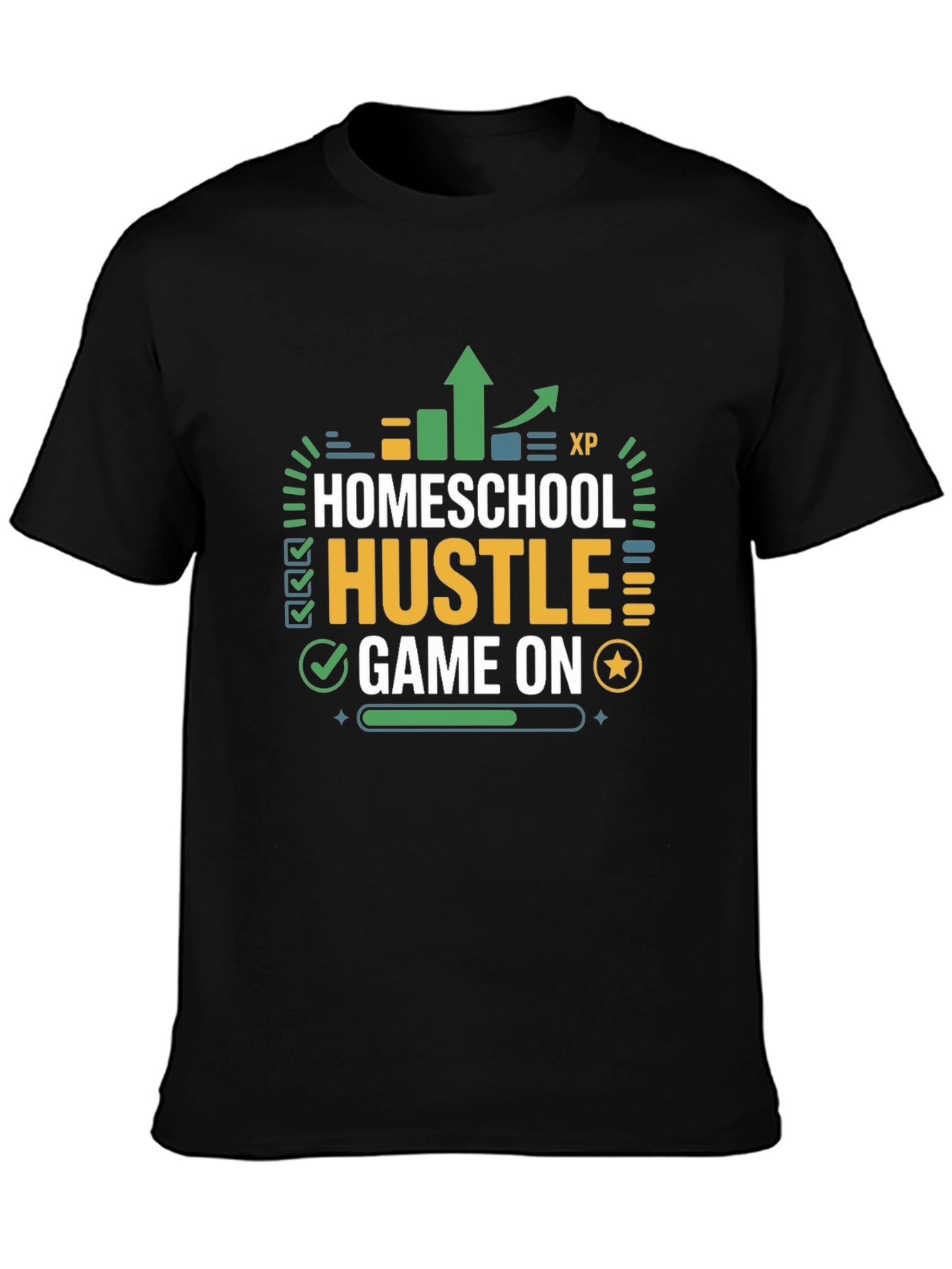 Homeschool Hustle Game On Black T-Shirt