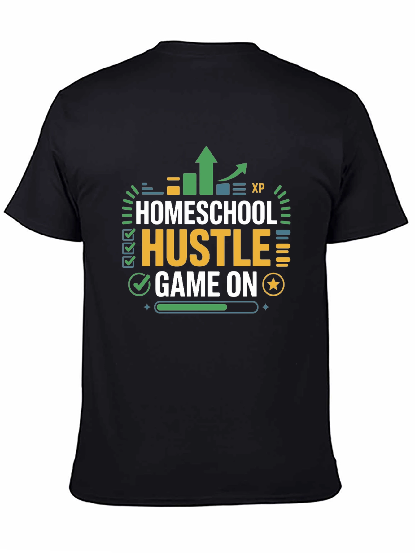 Homeschool Hustle Game On Black T-Shirt