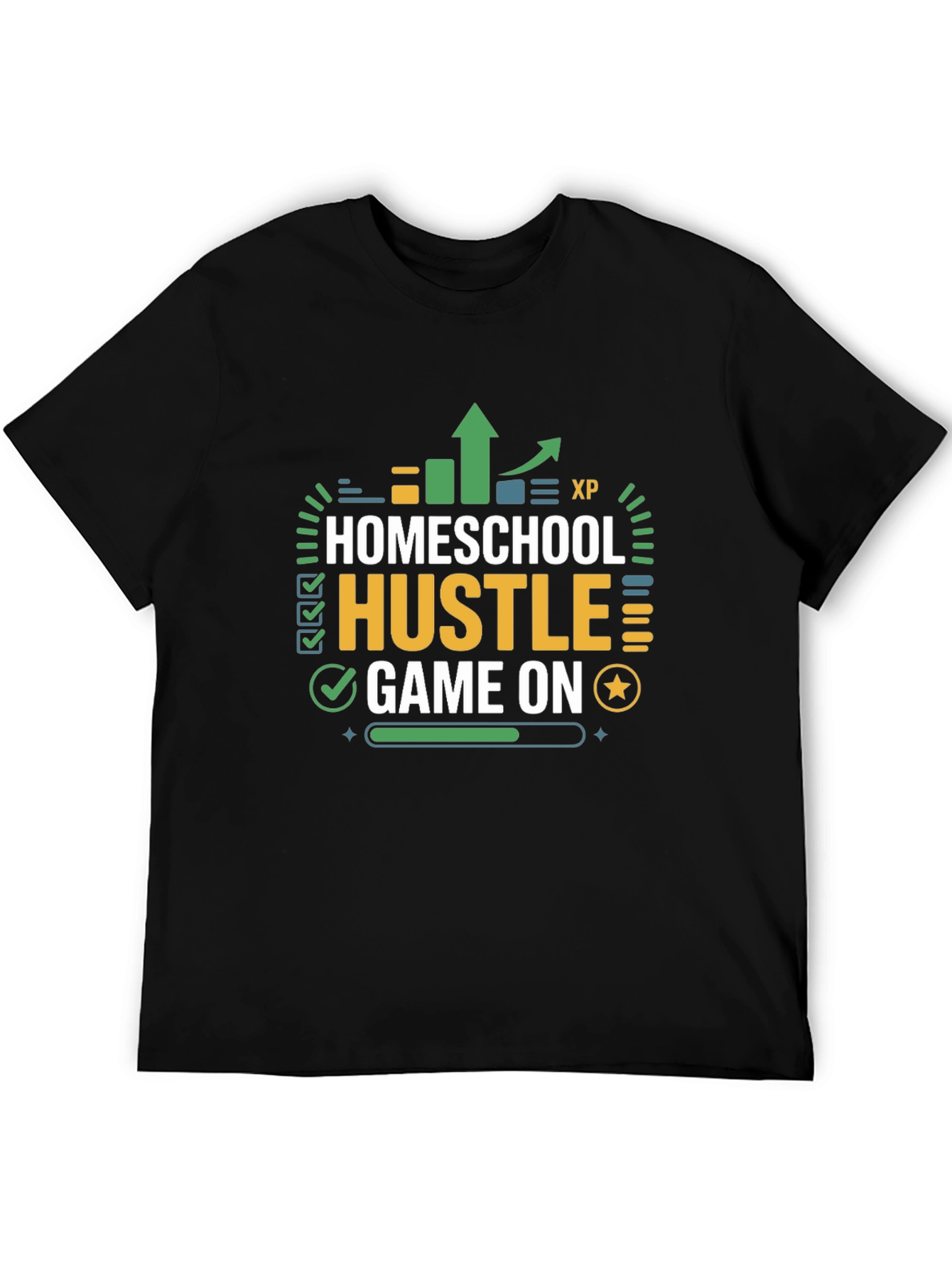Homeschool Hustle Game On Black T-Shirt