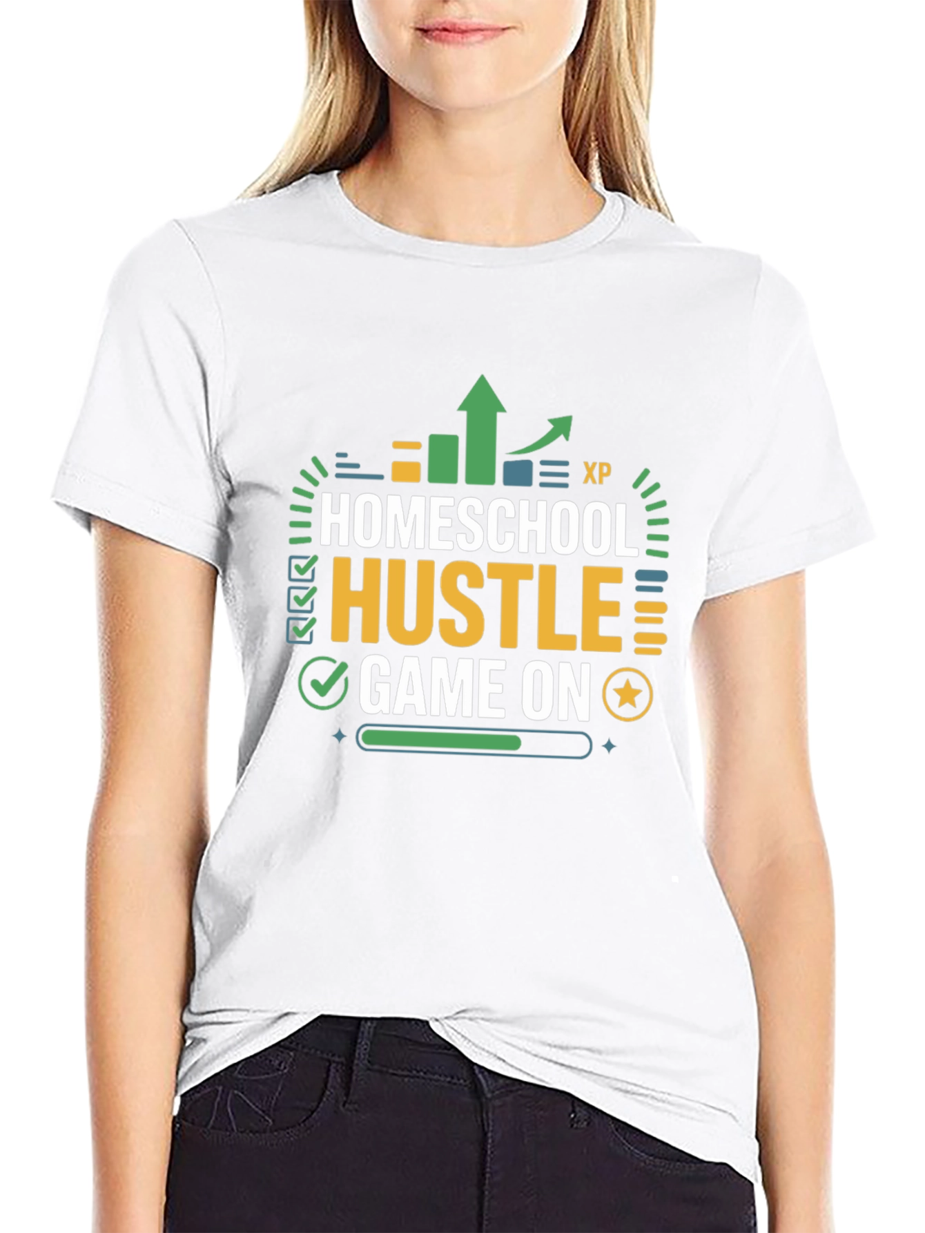 Homeschool Hustle Game On Black T-Shirt