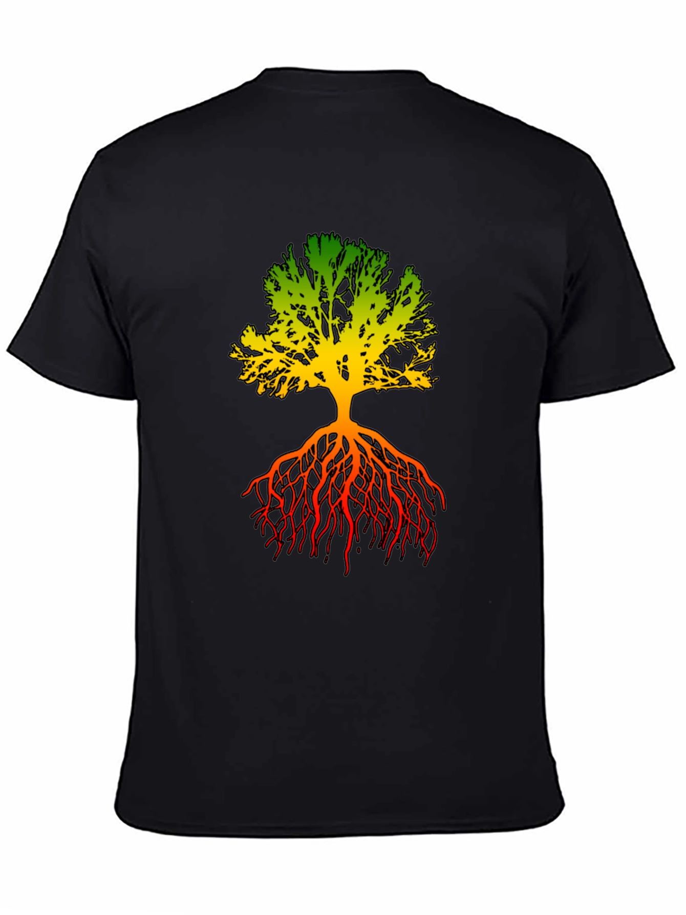 Rasta Tree Roots Graphic Tee - Black